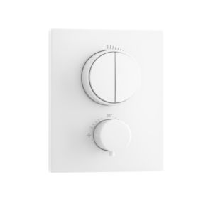 Kit de finition Herzbach Deep White 23.803050.2.07 encastré, thermostat, 2 sorties, blanc mat