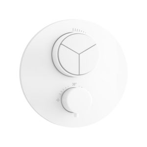 Kit de montage final Herzbach Deep White 23.803055.1.07 pour 3 consommateurs, thermostat encastré, blanc mat