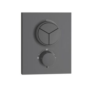 Herzbach Deep Gray final assembly set 23.803055.2.06 for 3 consumers, concealed thermostat, gray matt