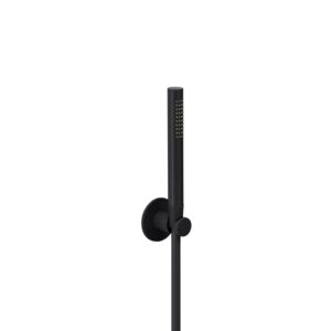 Herzbach Living Spa Seven set de bain 23.914000.1.12 support conique, barre de douche, flexible de douche, noir mat