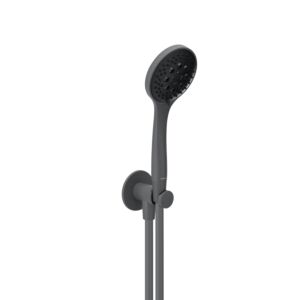 Herzbach Deep Grey Wannenset 23.914600.1.06 mit Konushalter/Brauseanschlussbogen, grau matt