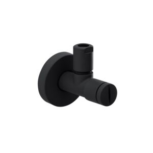 Herzbach Deep Black design angle valve 23.954780. 2000 .12 black matt, wall connection 2000 / 2 &quot;