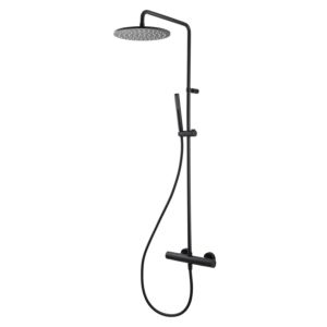Heinrich Schulte ascona_1 shower system Herzbach Deep Black shower system 23.988250. 2000 .12 black matt, with exposed shower thermostat