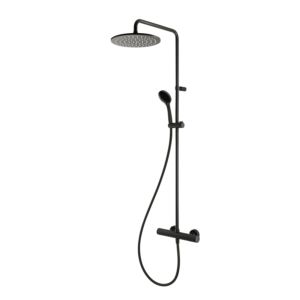 Colonne de douche Herzbach Deep Black 23.988525.1.12 avec thermostat de douche apparent et douchette, noir mat