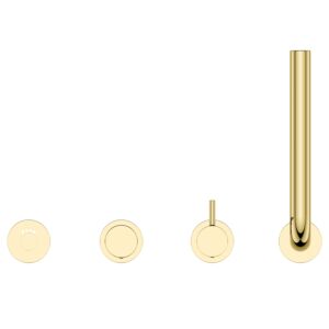 Herzbach Siro four-hole bath mixer 30.120250.1.03 with spout, gold