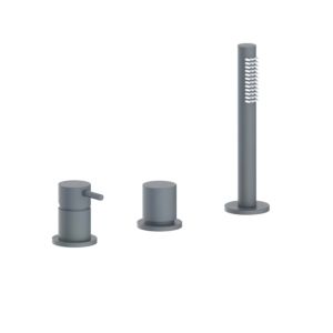 Herzbach Siro mélangeur de bain à trois trous 30.120250.2.06 sans bec, gris mat