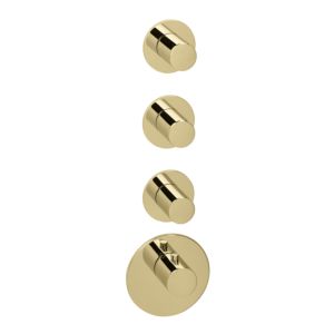 Herzbach Logic XL 3 kit de montage final 30.523015.1.03 module thermostat, 4 panneaux ronds, poignées rondes, PVD or