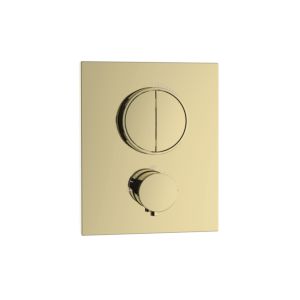 Herzbach Living PUSH set de finition carré 30.803050.2.03 thermostat encastré, 2 consommateurs, PVD or