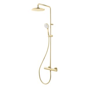 Herzbach LIVING SPA shower column RB 250mm 30.988525.1.03 round multi-hand shower PVD Gold