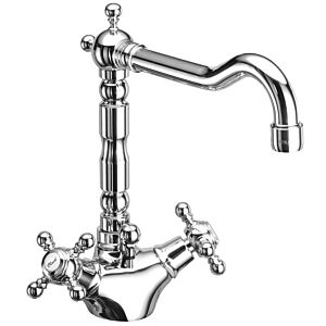Herzbach Anais Classic Armatur 32454000202  chrom-gold, mit Ablaufgarnitur, Waschtischarmatur