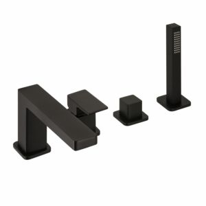 Herzbach Deep Black final installation set 36.220250.1.12 four-hole bath mixer, matt black