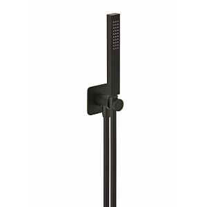 Herzbach Deep Black Wannenset 36.630422.1.12 mit Stabhandbrause Messing, schwarz matt