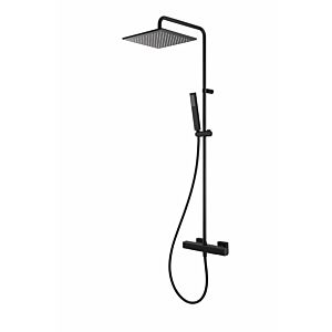 Herzbach Deep Black Duschsäule 36.988250.2.12 mit Brause-Aufputz-Thermostat, schwarz matt