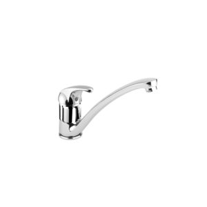 Herzbach Largo mélangeur de cuisine 52145200101 chrome, basse pression, bec pivotant en fonte