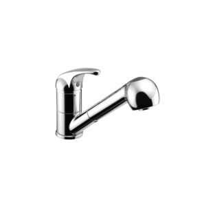 Herzbach Largo Küchenarmatur 52146000101  chrom, ausziehbare Handbrause, Auslauf schwenkbar