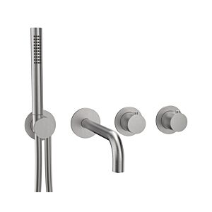 Herzbach MODUL7 thermostat finish set 70.702011.1.09 2 consumers with outlet stainless steel