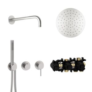 Herzbach MODUL7 fitting set H-RB250 70.702712.1.09 wall arm rain shower 250mm stainless steel