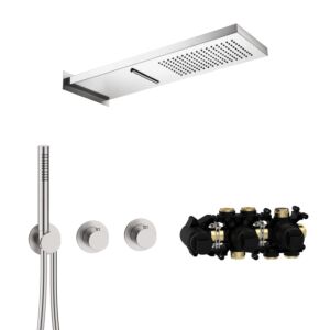 Herzbach MODUL7 thermostat set T-MU2 70.703711.1.09 537x165mm Multi 2 stainless steel