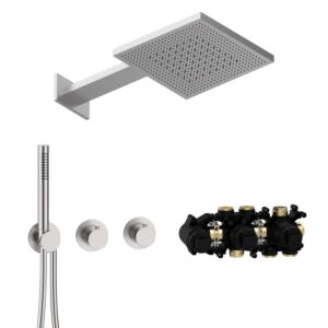 Herzbach MODUL7 thermostat set T-TF2 70.703721.1.09 TWIN FLOW stainless steel