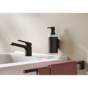 Hewi distributeur de savon / distributeur de désinfectant avec support 162.06.11165DC  noir mat, verre cristal, 200 ml