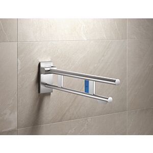 Hewi System 900 projection bras support 900.50.110XA 700 mm, Inox sablé mat, à gauche, WC support de papier / sortie de chasse d&#39; eau de radio