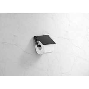 Porte-papier toilette Hewi System 900 900.21.00560 DC en acier inoxydable thermolaqué noir mat profond, avec couvercle