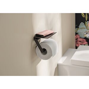 HEWI System 900 Toilet roll holder with shelf 900.21.00460DC  stainless steel powder-coated black matt