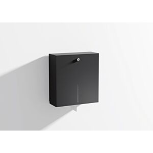 Hewi System 900 WC-Großrollenhalter 900.21.00160DC aus Edelstahl, pulverbeschichtet, schwarz tiefmatt, Wandmontage