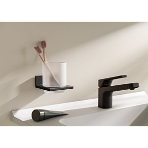 Hewi System 900 Q glass tumbler 900Q04.00060DC  powder-coated deep matt black, with metal holder