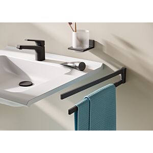 Hewi System 900 Q porte-serviettes 900Q09.00060DC revêtement en poudre noir profond mat, en acier inoxydable, 446x72x19mm