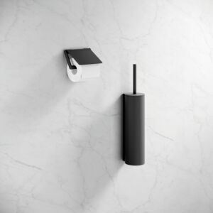 Hewi System 900 WC-Bürstengarnitur 900.20.00160DC Edelstahl pulverbeschichtet schwarz tiefmatt, mit Deckel