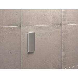 Hewi System 900 Montageplatte 900.50.003XA98 für mobile Stützklappgriffe, Edelstahl matt geschliffen, Polyamid hochglänzend signalweiß, mit Abdeckung