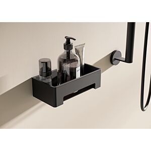 Hewi Duschkorb 900.03.00160CV gerade, Halter pulverbeschichtet, schwarz tiefmatt, Einsatz schwarz