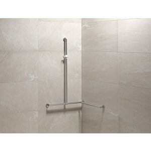 Hewi main courante de System 900 match0 900.35.401XA98 1250 x 965 mm, Inox poncé mat, polyamide brillant blanc de sécurité