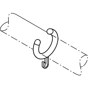 Hewi Vorhangringe 6856097 lichtgrau, matt, 5 Stück