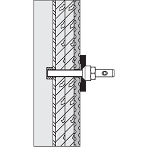 Hewi 801/805 mounting BM13.2. 2000 for back support, special 2000 M 10 x 60