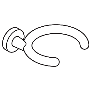 Hewi System 800 K walking aid holder 950.90B6009097 Ø 150 mm, plastic, matt, light grey