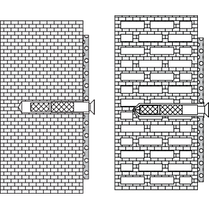Hewi 801/805 folding seat fastening BM48.6 solid / Hewi brick, hollow block