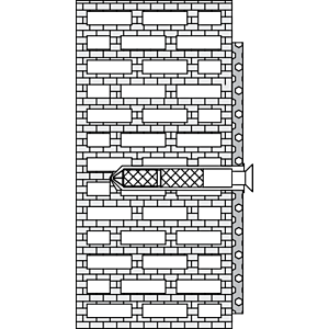 Hewi S 50 Befestigungsmaterial BM1288 höhenverstellbar, für Hochlochziegel, Hohlblockstein