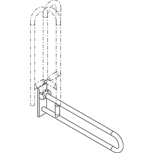 Hewi 801 Hewi support arm 801.50.12055 850 mm, aqua blue, rotatable