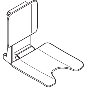 Hewi System 900 hanging seat 900.51.10460CV 450 x 533 x 637 mm, Stainless Steel powder-coated black matt, matt black plastic