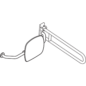 Hewi 801 dossier 801.51B9273L92 distance au mur 230mm, droite, mat, dossier noir de jais, gris anthracite