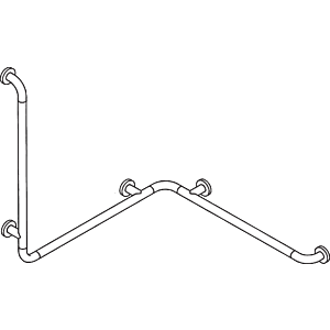 Hewi 801 shower / tub handrail 801.35.20084 762x762x900mm, umber