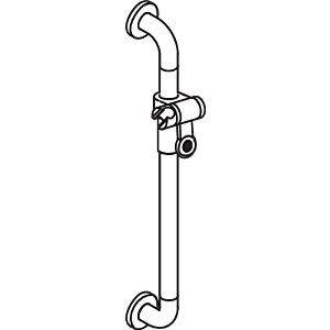 HEWI Brausehalterstange Serie 801 8013310099 600 mm, reinweiss
