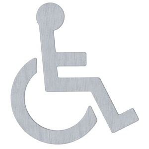 Hewi fauteuil roulant symbole 710XA.150.3 Inox mat, autoadhésif