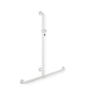 Hewi 801 Duschhandlauf 801.35D42098 signalweiß, 762 x 1100 mm, mit Brausehalterstange, antimikrobiell