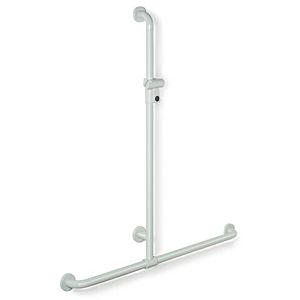 Hewi 801 Duschhandlauf 801.35.42055 762 x 1100 mm, aquablau, mit Brausehalterstange