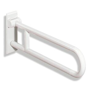 Hewi 801 active+ Dreh-Stützklappgriff 801.50D11098 signalweiß, 700 mm, drehbar, mit Armpolster schwarz, antimikrobiell
