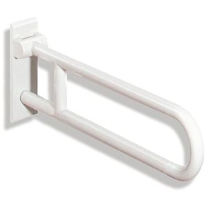 Hewi 801 active+ Dreh-Stützklappgriff 801.50D14098 signalweiß, 750 mm, drehbar, mit Armpolster schwarz, antimikrobiell