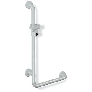 Hewi 801 angled handle 801.33.22655 600 x 1250 mm, aqua blue, aluminum core, with shower holder